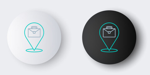 Line Online working icon isolated on grey background. Freelancer man working on laptop at his house. Remote work. Distant job concept. Colorful outline concept. Vector