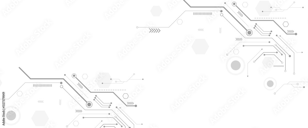 Aufkleber Vector abstract technology on white background. High-tech circuit board connection system.