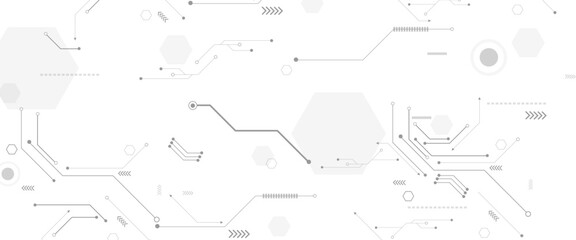 Vectors White Abstract geometric dots and lines connection circuit concept. Hi tech digital connect, communication, High technology concept.