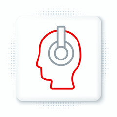 Line Freelancer icon isolated on white background. Freelancer man working on laptop at his house. Online working, distant job concept. Colorful outline concept. Vector