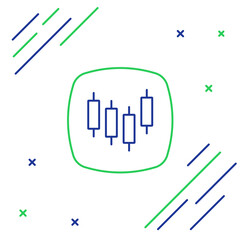 Line Browser with stocks market growth graphs and money icon isolated on white background. Monitor with stock charts arrow on screen. Colorful outline concept. Vector