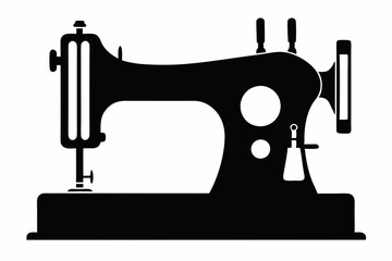 sewing machine line art silhouette vector illustration