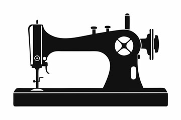 sewing machine line art silhouette vector illustration