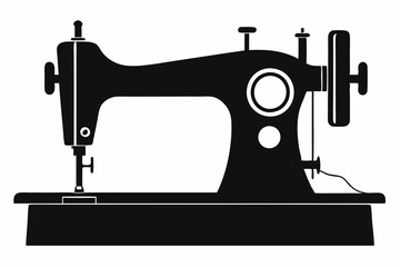 sewing machine line art silhouette vector illustration