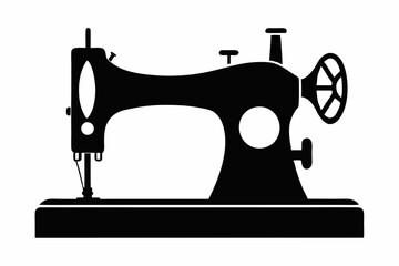 sewing machine line art silhouette vector illustration