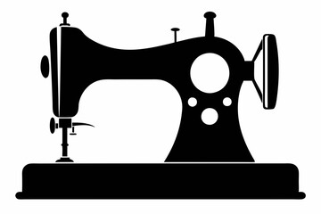 sewing machine line art silhouette vector illustration