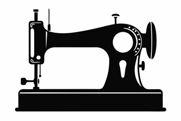 sewing machine line art silhouette vector illustration