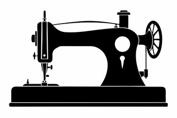 sewing machine line art silhouette vector illustration