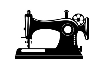 sewing machine line art silhouette vector illustration