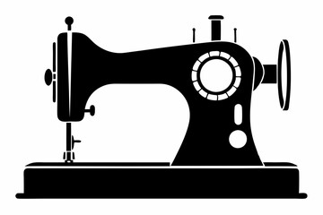 sewing machine line art silhouette vector illustration