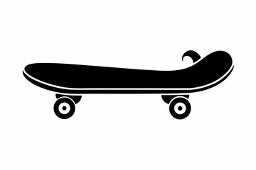 skateboard line art silhouette vector illustration