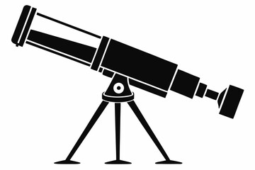telescope line art silhouette vector illustration
