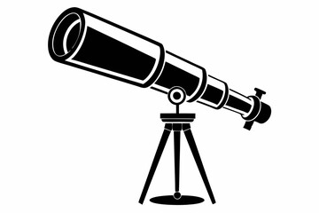 telescope line art silhouette vector illustration