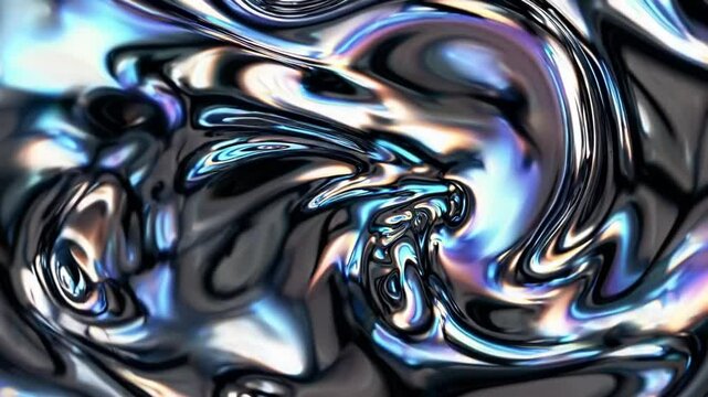 Abstract Liquid Metal Flowing with Shiny Surfaces and Smooth Motion Stock Video 4K Ultra HD MP4 Video Footage Download