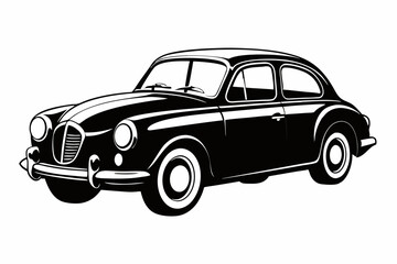 Obraz premium vintage car line art silhouette vector illustration
