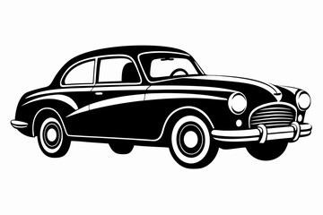 Obraz premium vintage car line art silhouette vector illustration