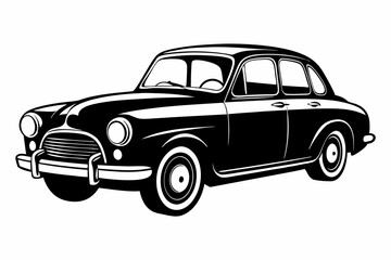 Obraz premium vintage car line art silhouette vector illustration