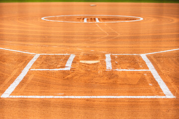 Softball fast pitch ball field before game