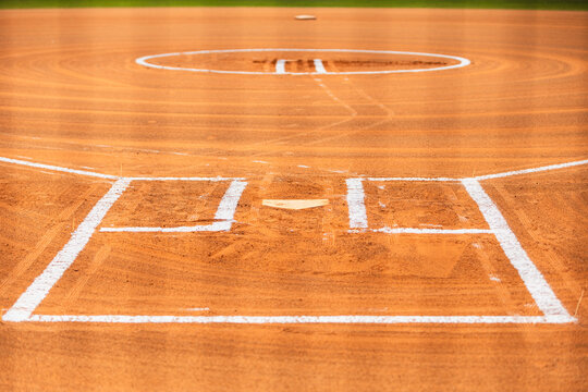 Softball fast pitch ball field before game