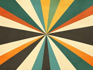 A vibrant retro background featuring colorful rays converging towards the center, perfect for design