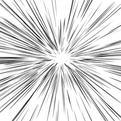 Obraz premium Bokeh black lines on white background, abstraction, abstract speed light motion blur texture, star particle or space traveling, black and white