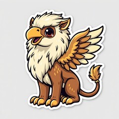 Fototapeta premium Cute Cartoon Griffin Character with Bright Colors and Playful Design