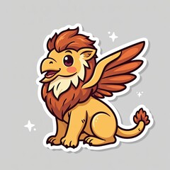 Obraz premium Cute Cartoon Griffin Character with Bright Colors and Playful Design