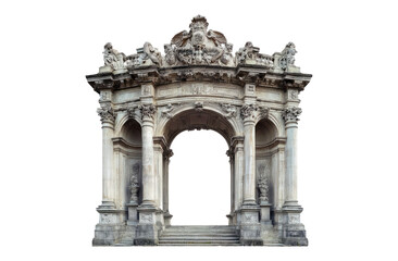 Elegant Stone Archway with Sculptural Details and Historical Charm