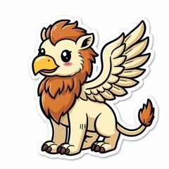 Obraz premium Cute Cartoon Griffin Character with Bright Colors and Playful Design