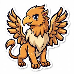 Obraz premium Cute Cartoon Griffin Character with Bright Colors and Playful Design