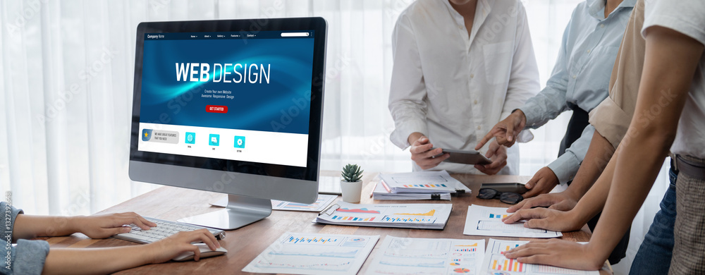 Poster website design software provide brisk template for online retail business and e-commerce
