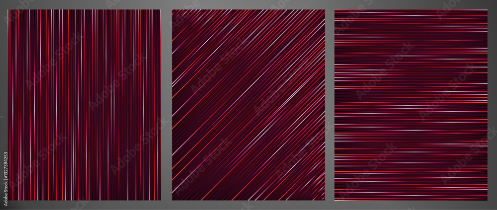 Poster modern texture cover design set. luxury dynamic line pattern. creative premium stripe vector backgro
