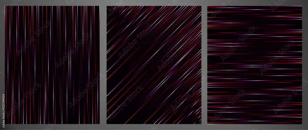 Poster modern texture cover design set. luxury dynamic line pattern. creative premium stripe vector backgro