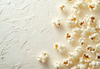 White Popcorn on Textured Off White Background