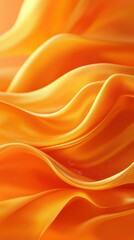 Obraz premium Rich orange fabric flowing gracefully, creating soft waves during a calm afternoon light in a studio setting