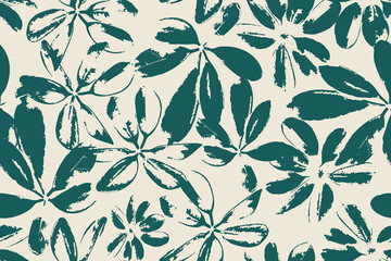 Abstract Modern monotone Hand-drawn flowers, silhouette botanical florals, seamless patterns with floral for textile design, fabric, wallpaper, covers, cards, wall art, posters, and decoration.