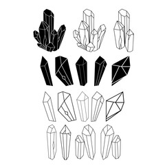 Elegant crystal formations showcasing beauty in geometric designs with varied perspectives