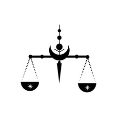 Symbolic representation of justice in a minimalist style with balanced scales