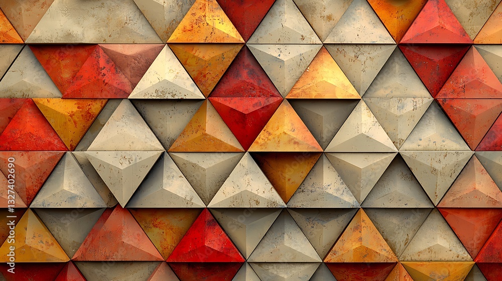 Poster Geometric Triangle Pattern Background Texture