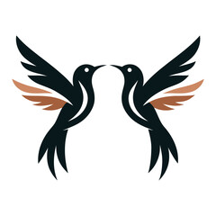 Modern Hummingbird Duo Symbolic Love and Harmony Design