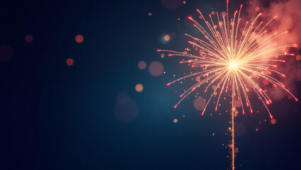 Obraz premium Bright Fireworks in the Night Sky Celebrating the Holiday