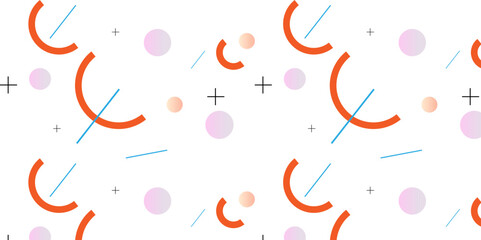 Memphis design elements on white background Retro funky graphic, 90s trends designs and vintage geometric print illustration element. Seamless Memphis vector cover. background
