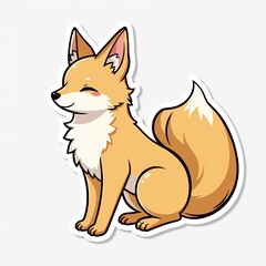 Obraz premium Cute red fox cartoon vector with a heart, a fun wild animal illustration