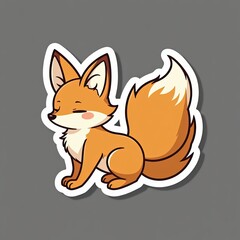 Obraz premium Cute red fox cartoon vector with a heart, a fun wild animal illustration