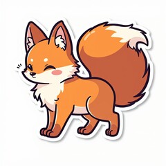 Cute red fox cartoon vector with a heart, a fun wild animal illustration