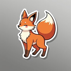 Cute red fox cartoon vector with a heart, a fun wild animal illustration