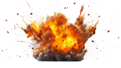 explosion of fire  isolated on  white background PNG,AI GENERATED