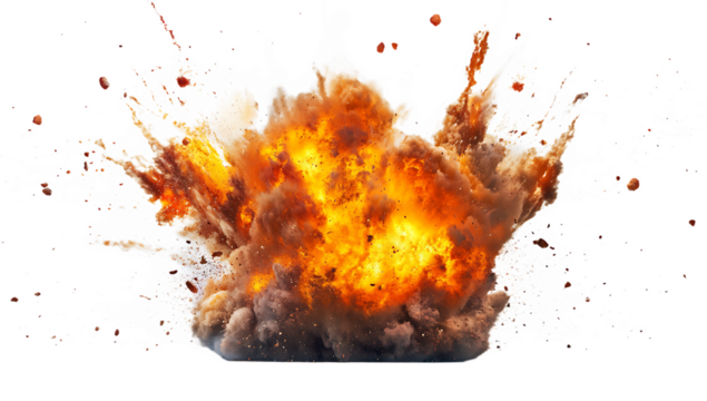 explosion of fire  isolated on  white background PNG,AI GENERATED