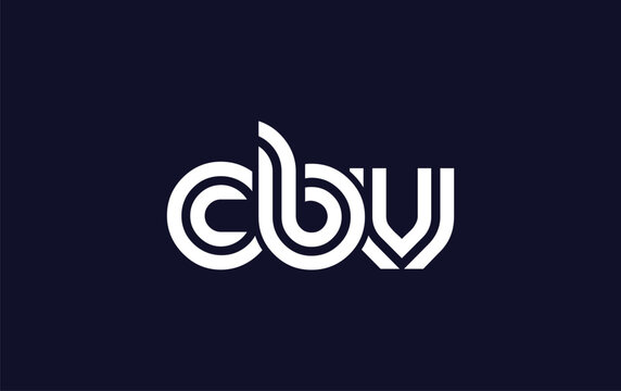 CBV Creative Unique Modern Letter Logo Design.  Stylized logo featuring a unique letter design, presenting abstract minimalist aesthetics and modern appeal.