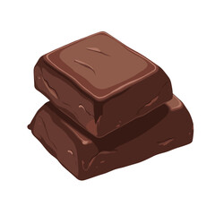 Losing weight. Chocolate squares illustration depicting healthy indulgence, artistic design